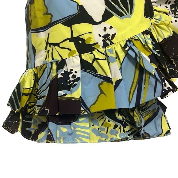 Tanya Taylor Claudette Asymmetrical Ruffle Peplum Top Sz 8 Zesty Multi NWT $395 - Picture 5 of 13